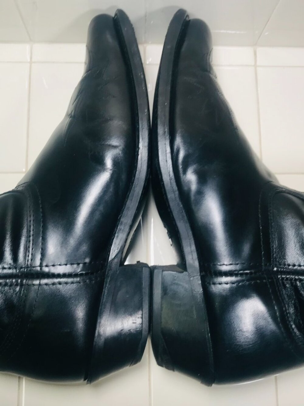 Laredo 6840 Men’s Gainesville Western Cowboy Boots Sz 10 EW Black Leather Eagle - Picture 6 of 16